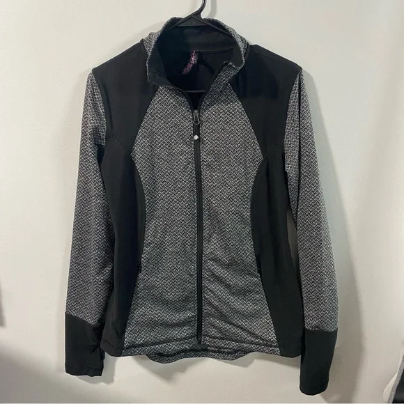 Betsey Johnson Black and Gray Performance Jacket - Picture 2 of 8